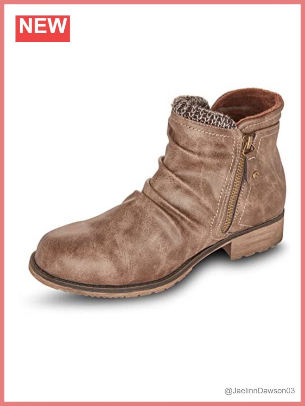 Sporto Women's Waterproof Faux Leather Ankle Snow Boots with Sweater Detailing